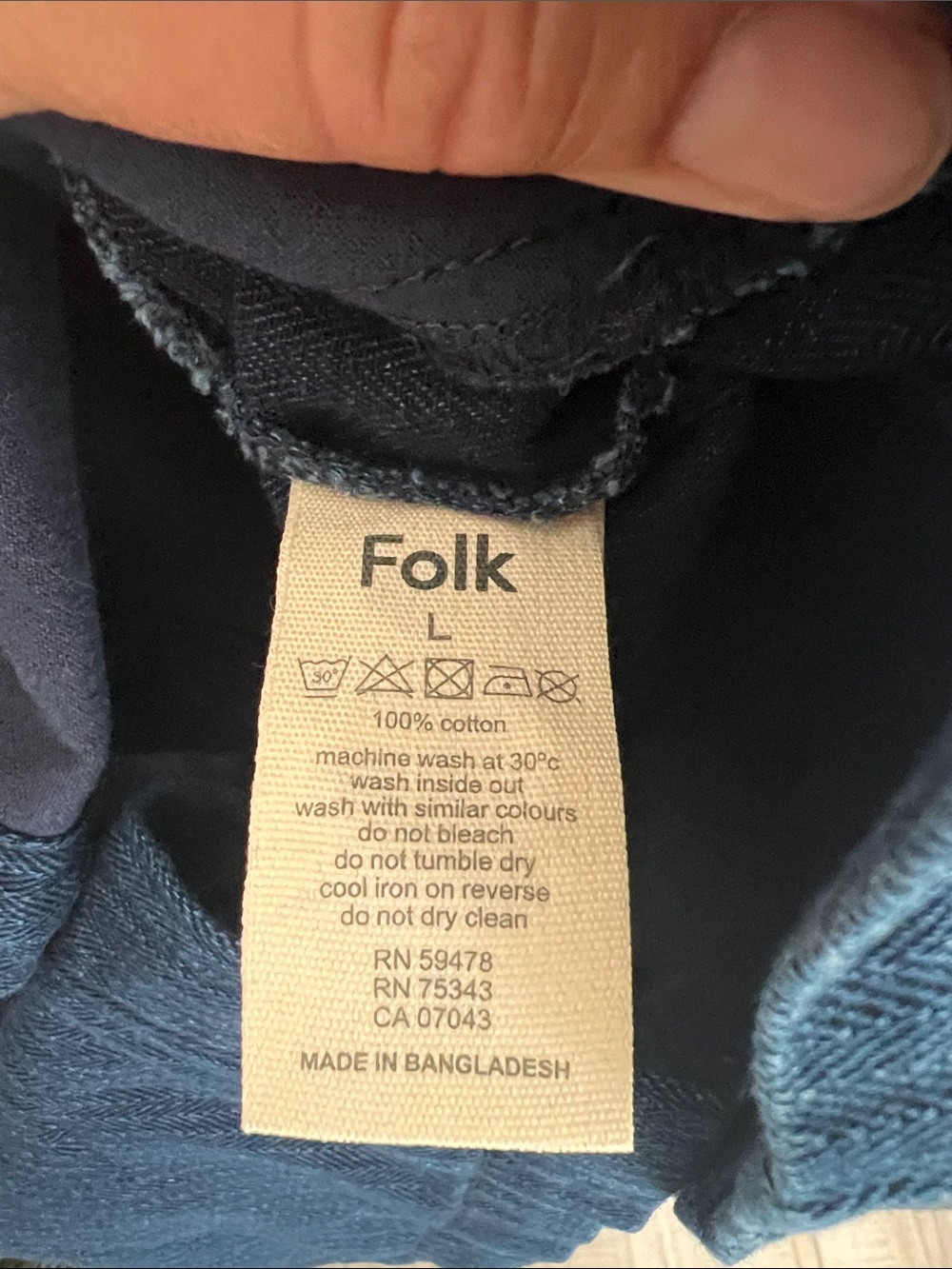 Folk Men's Indigo Denim Shirt Jacket - Picture 7 of 7